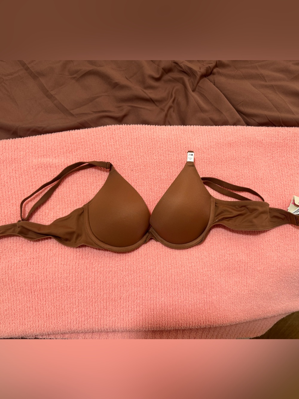 Brown T-Shirt Push Up Bra- VS PINK